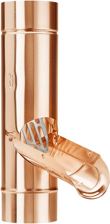 Magni Copper rainwater flap with stainless steel strainer, 100mm