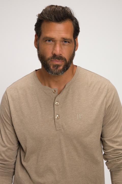 Produktbild JP1880 Henley, Basic, Shirt, Langarm, Knopfleiste, bis 8XL (5XL)