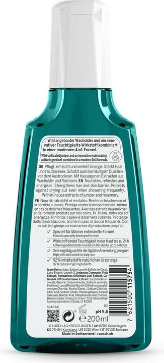 Actual product image Rausch Energy-Boost-Shampoo mit Wacholder (200 ml, Liquid shampoo)