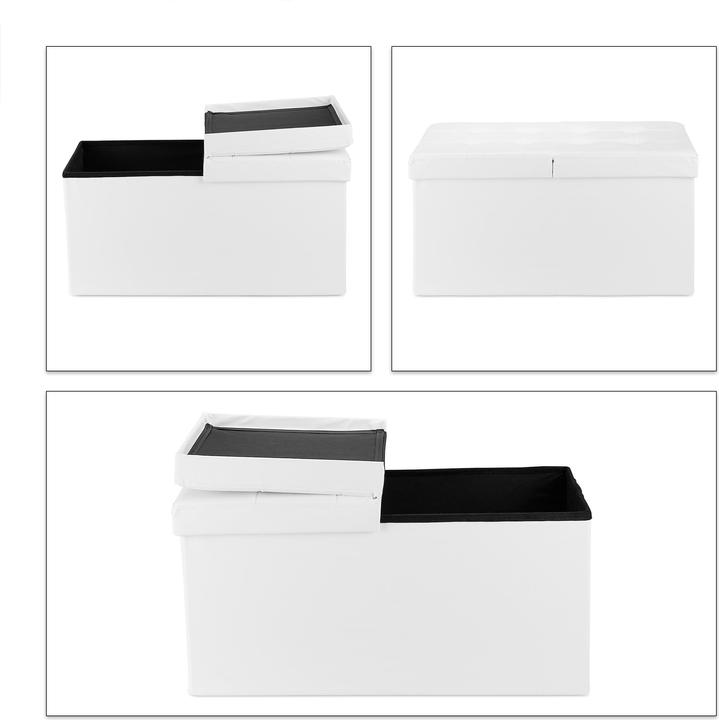 Actual product image Relaxdays Folding Storage Bench, Faux Leather (75 cm)