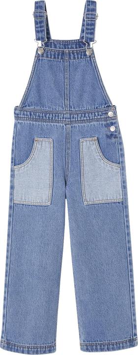 Actual product image Vertbaudet Weite Mädchen Jeans-Latzhose mit Kontrasteffekt (98)