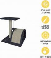 Actual product image Lola Toys cat tree with toy and tunnel 38cm anthracite (Cat scratching toy)