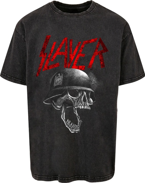 Produktbild Merchcode Slayer - Grayscale Helmet Acid Washed Oversize Tee - 169669 (S)
