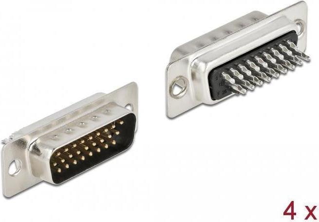 Produktbild Delock D-Sub HD 26 Pin Stecker Metall, Lötversion, 4 Stück