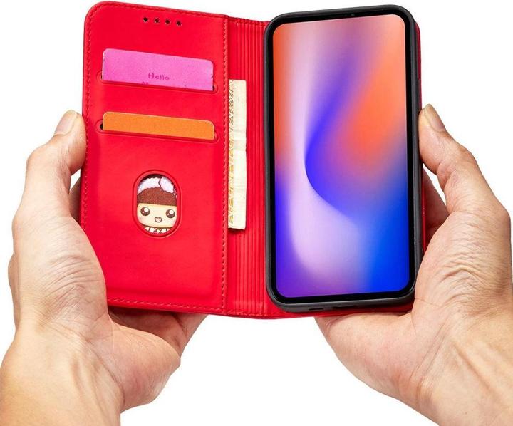 Image du produit Hurtel Etui Magnétique pour iPhone 12 Pro Max Pochette Porte Carte Portefeuille Rouge (Apple iPhone 12 Pro Max)