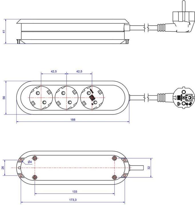 Produktbild Value 3-fach Steckdosenleiste mit Schalter, weiss, 10m (3x, CEE 7/3, 10 m)