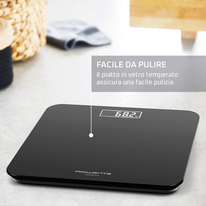 Immagine prodotto Rowenta Premiss 2.0, Bilancia da Bagno, Display LCD Facile da Leggere, Nero, BS1800 (160 kg)
