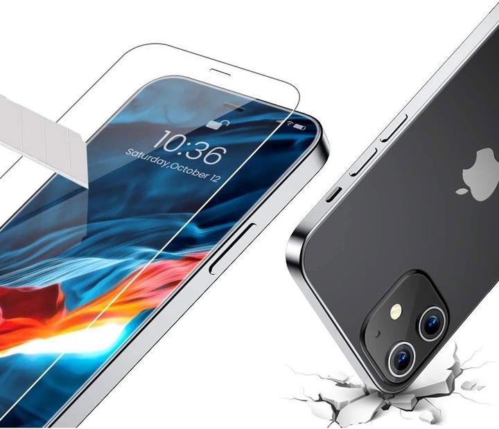 Actual product image Apfelkiste - Panzer Glas Displayschutzfolie mit Montagerahmen (2er Set) (2 Piece, Apple iPhone 12, Apple iPhone 12 Pro)