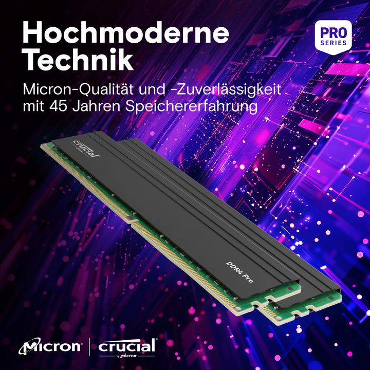 Produktbild Crucial Pro (2 x 16GB, 3200 MHz, DDR4-RAM, U-DIMM)