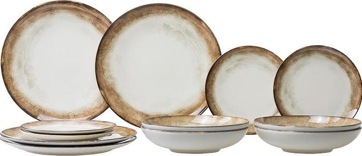 Productafbeelding Arthur Krupp Shade Earth servies 12 stuks, bruin/wit (12 Pcs.)