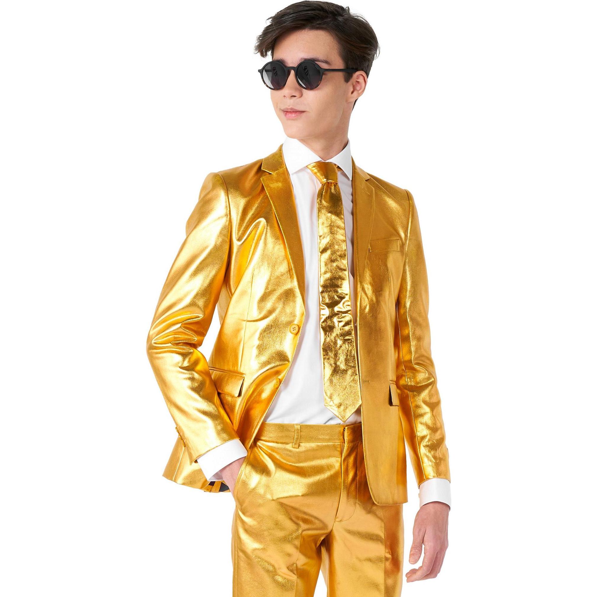 OppoSuits Teen Groovy Gold Anzug für Jugendliche (134)
