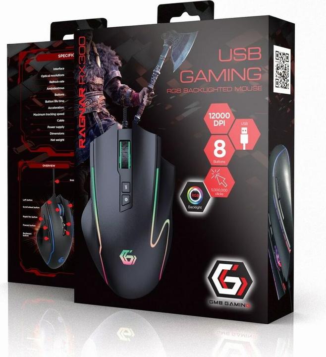 Actual product image Gembird Gaming mouse 7-button LED lighting (Cable)