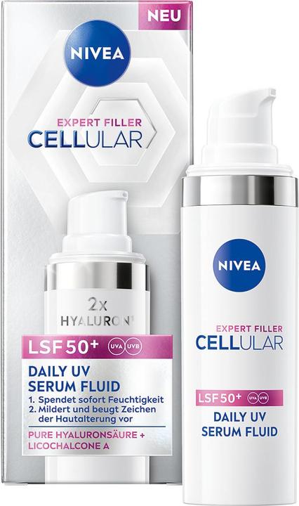 NIVEA Cellular Expert Filler Daily UV Serum Fluid SPF 50+ (Sérum UV quotidien de comblement) (30 ml)