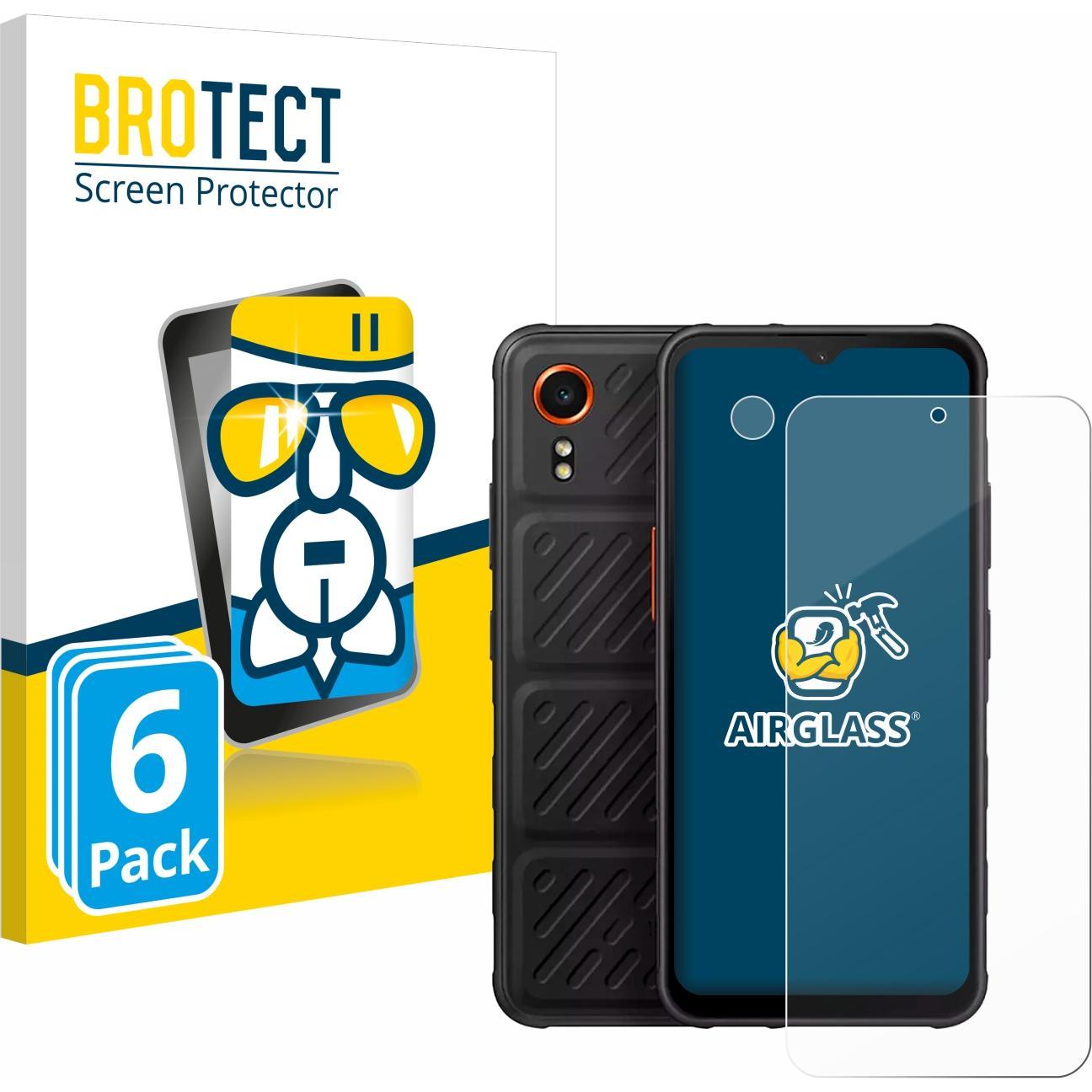 BROTECT AirGlass Panzerglasfolie (6 Stück, Samsung Galaxy Xcover 7), Smartphone Schutzfolie, Transparent