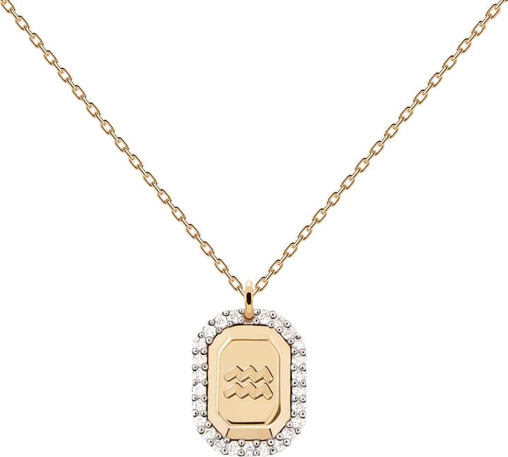 Produktbild Pd Paola PDPAOLA - OriginÃ¡lnÃ­ pozlacenÃ½ nÃ¡hrdelnÃ­k VodnÃ¡Å™ AQUARIUS CO01-566-U (Å™etÃ­zek. pÅ™Ã­vÄ›sek) (Silber 925)