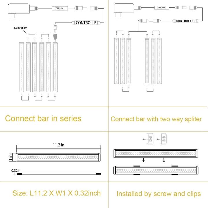Produktbild Aiboo 6er-Set LED-Unterbauleuchte mit Schalter (1800 lm)