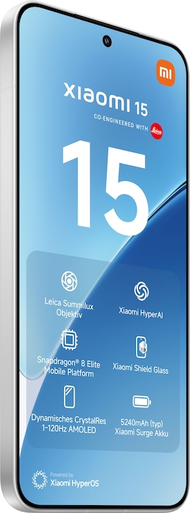 Actual product image Xiaomi 15 (512 GB, White, 6.36", Dual SIM, 50 Mpx, 5G)