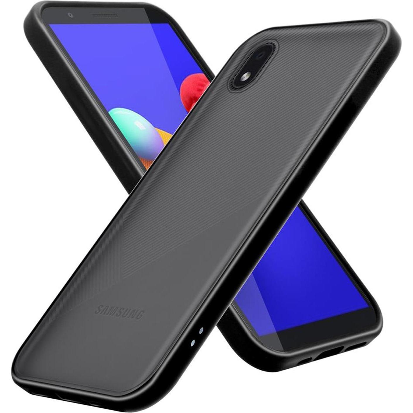 Cadorabo Hybrid Matt Cover (Samsung Galaxy A01 Core), Smartphone Hülle, Schwarz