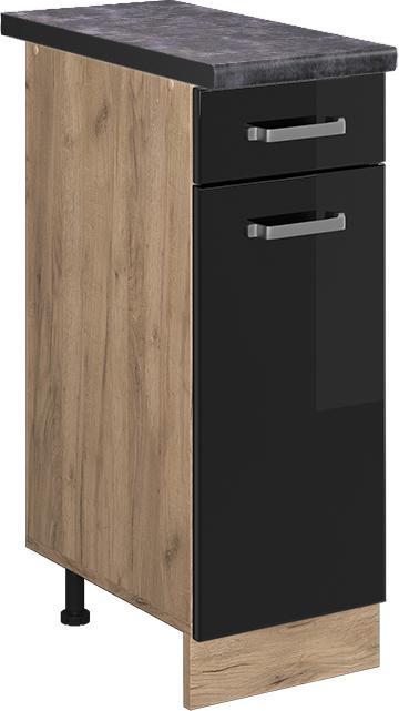 Goldkraft Eiche, Schwarz, Schwarz Hochglanz