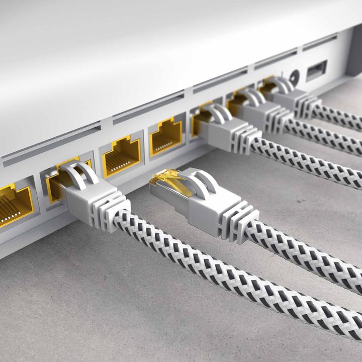 Actual product image Primewire CAT.7 network cable cotton jacket, Gigabit Ethernet CAT 7 LAN cable, 10000 Mbit/s patch cable (S/FTP, CAT7, 20 m)
