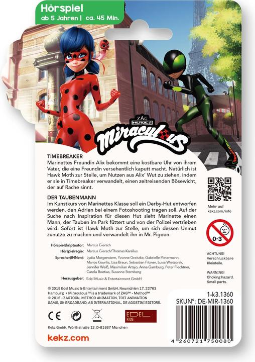 Produktbild Kekz 75136 MIRACULOUS - Timebreaker Der Taubenmann (Deutsch)