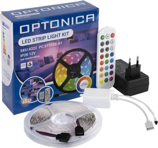Optonica Strip, RGB 4322, 12 V, 60 LEDs, EEK: G, 36 W, 2400 lm, with remote control, 5 m (RGBW, 500 cm, Indoor)