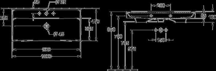 Produktbild Villeroy & Boch V&B Schrankwaschtisch COLLARO 1000x470mm o ÜL m HL stone white C+ (470 mm, 1000 mm)