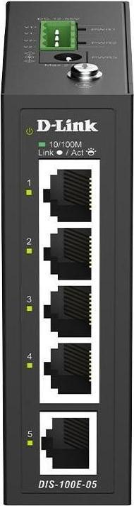 Immagine prodotto D-Link Switch 5 Industrial 5x10/100 DIN Rail/dual power in (5 porte)