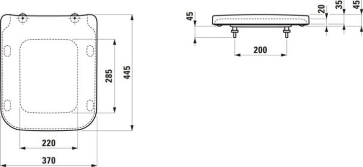 Actual product image Laufen PRO WC seat, with cover, 443x367mm, H89196000001
