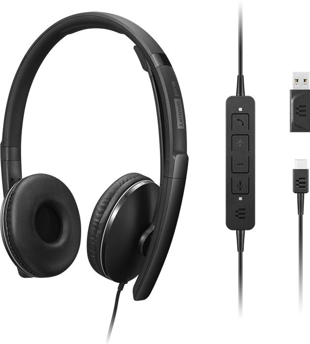 Actual product image Lenovo Wired Anc Headset Gen 2 Uc (Cable, USB-C)