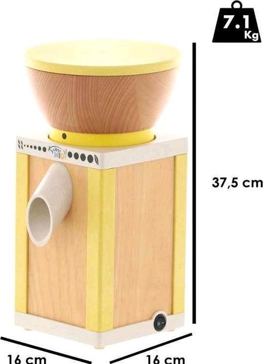 Image du produit Komo Moulin à céréales Mio jaune en hêtre Moteur 400 watts