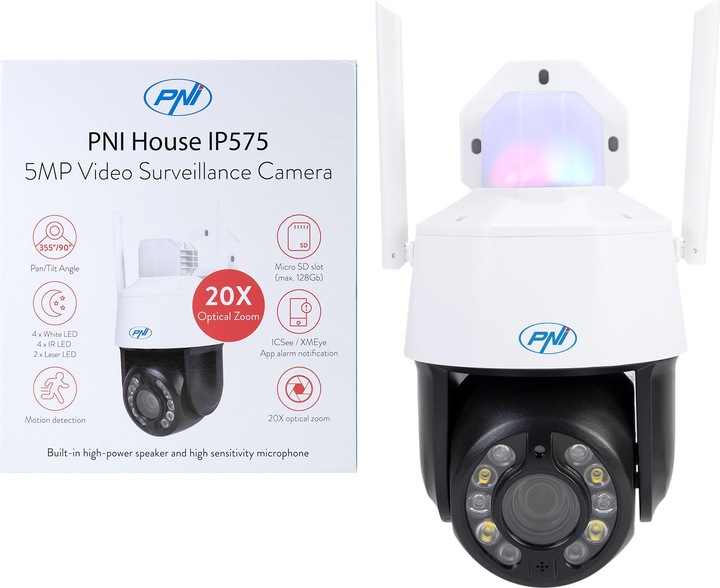 Produktbild PNI Videoüberwachungskamera House IP575 5MP WiFi mit IP, 20-fach optischer Zoom, Varioobjektiv (2592 x 1944 Pixels)