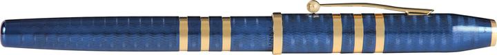 Actual product image Cross Century II Blue Lacquer Fountain Pen with Finely Engraved Pattern 175th Anniversary 23 Carat Gold Pl (Blue, 1x)