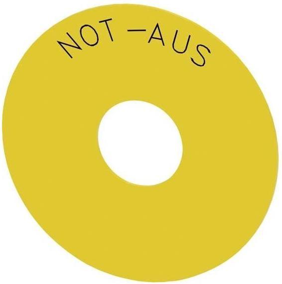 Image du produit Siemens 3SU1900-0BC31-0AS0 Plaque d'arrêt d'urgence imprimé champignon.