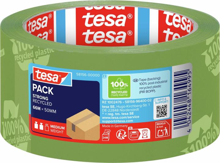 Produktbild tesa tesapack ECO & STRONG Paketband - Umweltschonendes Packband aus 100 % recyceltem Kunststoff (50 mm)
