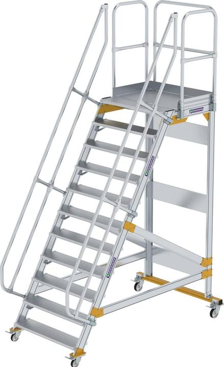 Produktbild Munk Plattformtreppe fahrbar 60° Stufenbreite 1000 mm 11 Stufen (Plattformleiter, 46 cm)
