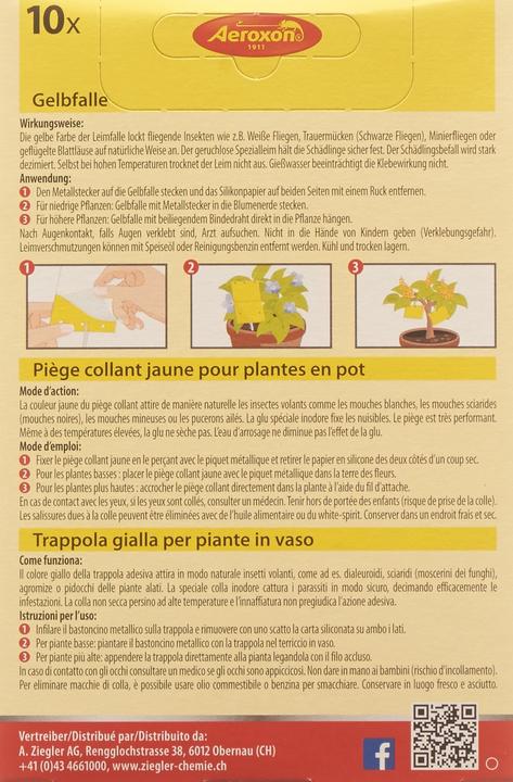 Actual product image Aeroxon Yellow trap for pot plants