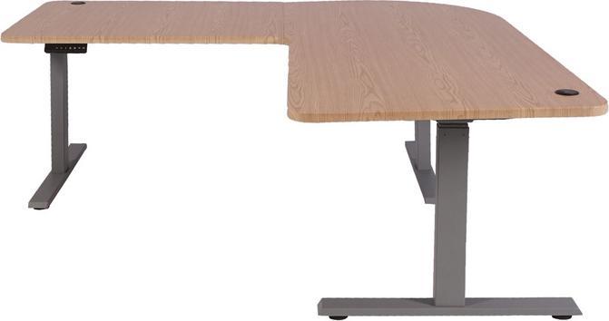 Produktbild Swisshandel24 Eck-Schreibtisch HWC-D40, Computertisch, elektrisch höhenverstellbar 178x178cm 84kg hellbraun, grau (178 x 178 cm)