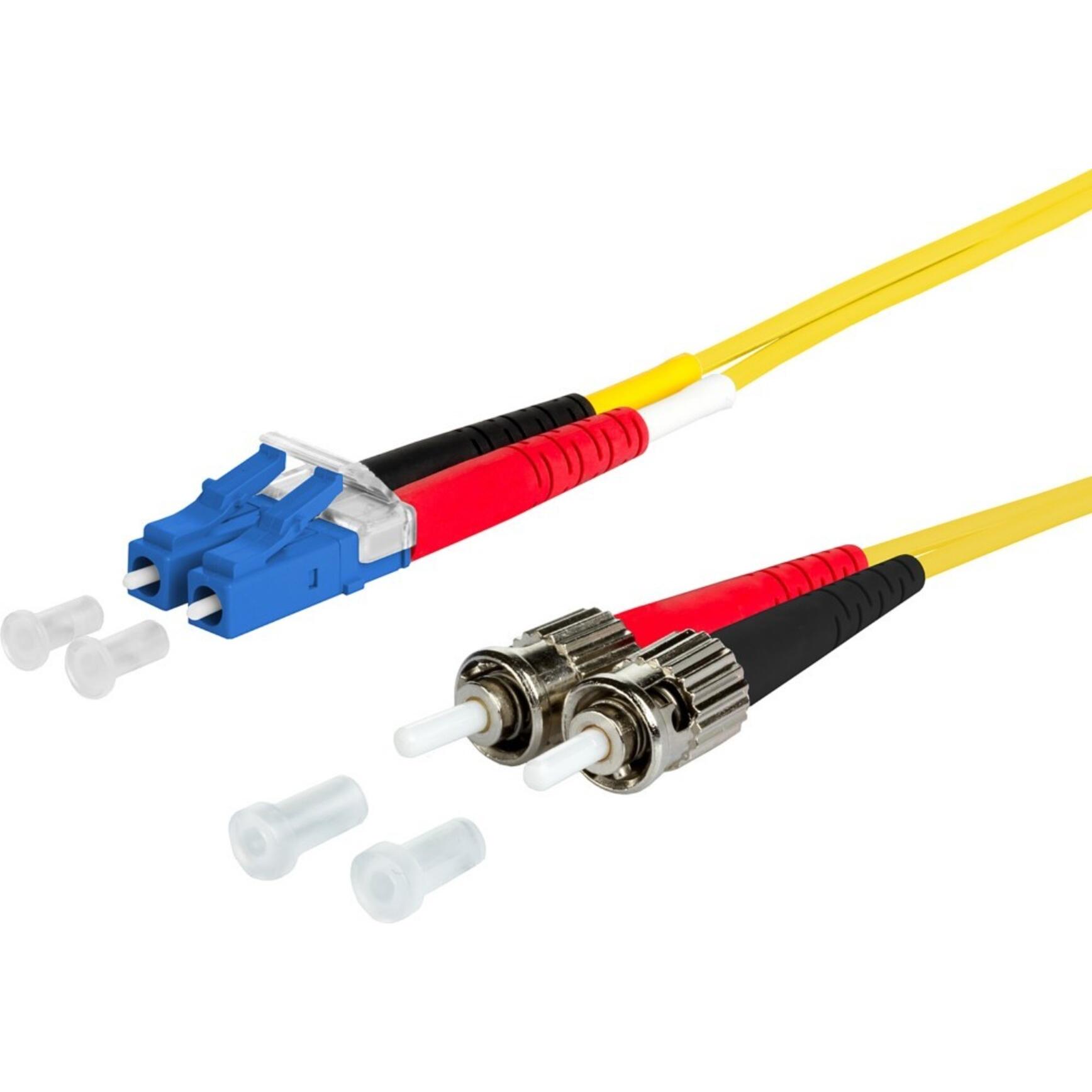 Metz Connect 151P1JOAO10E OpDAT Patchkabel OS2 LC-D/2xST SM 1m gelb I-V(ZN)H E9/125 (UTP, CAT6, 1 m), Netzwerkkabel