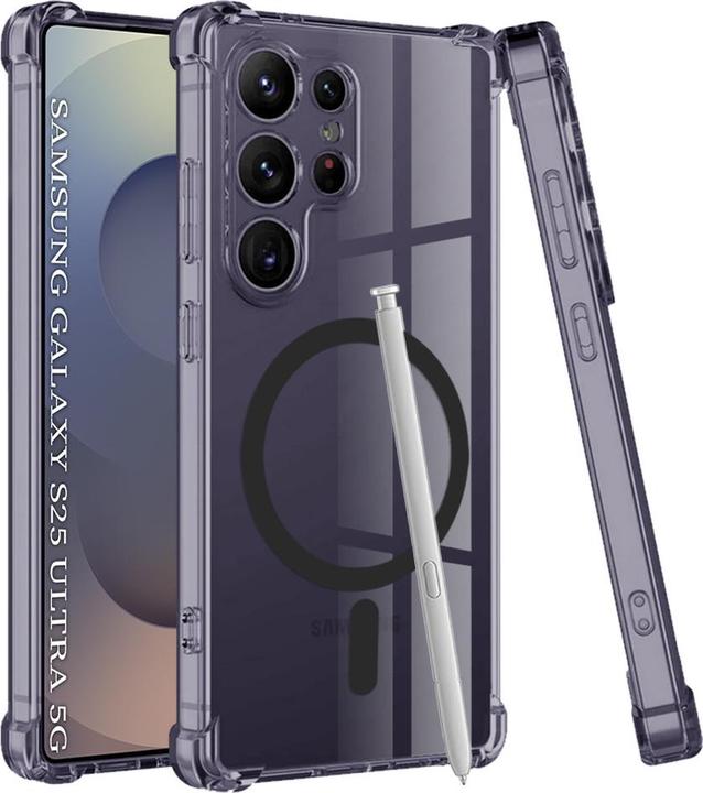 Produktbild Techsuit - Shockproof Clear Silicone MagSafe - Samsung Galaxy S25 Ultra - Smoke Black (Samsung Galaxy S25 Ultra)