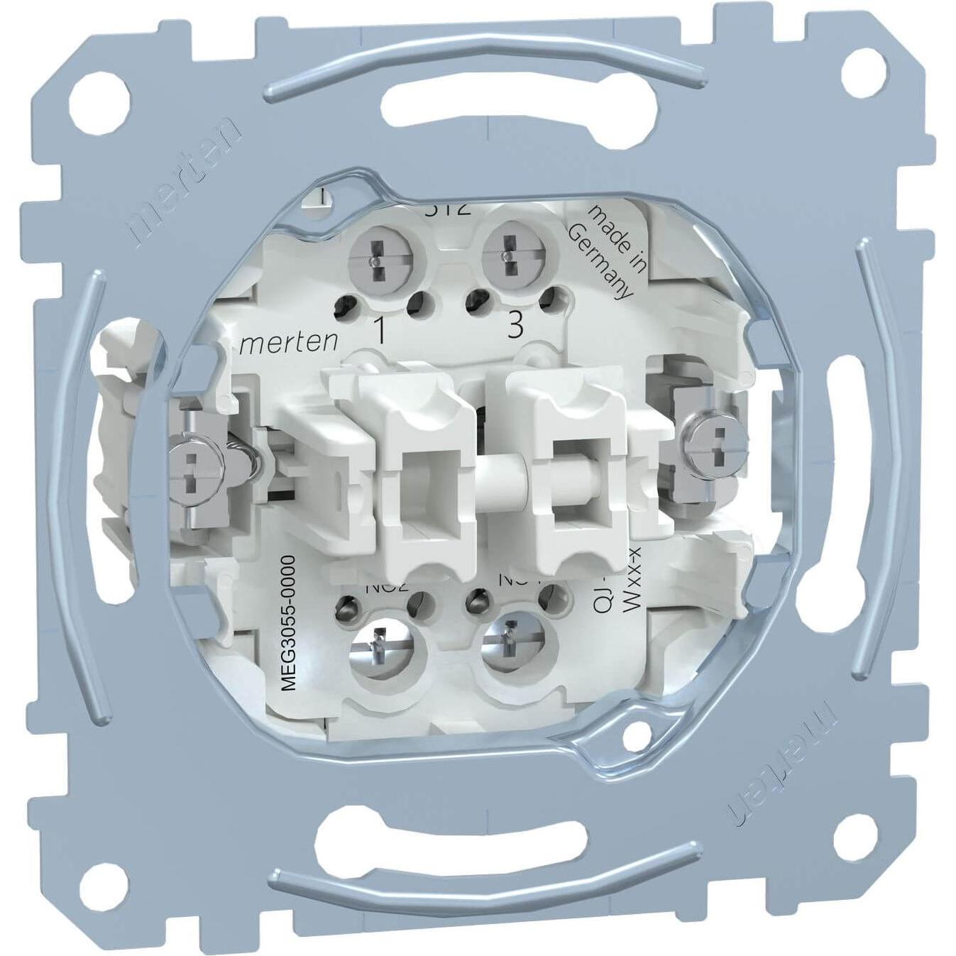Merten Doppeltastereinsatz MEG3055-0000 2 Schl. 1polig 10A AC250V Steckdose, Taster + Schalter, Grau