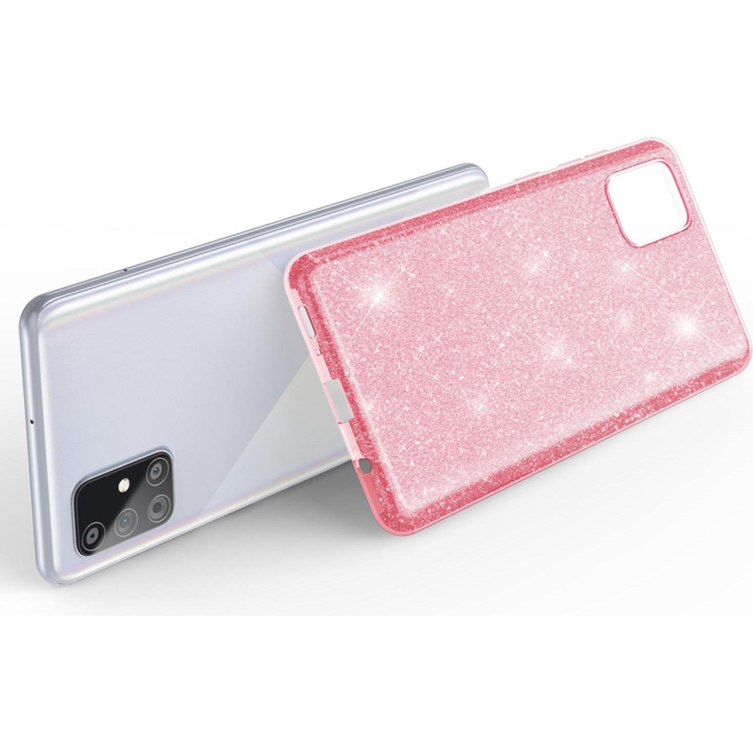 Nalia Glitzer Hülle (Samsung Galaxy A51), Smartphone Hülle, Pink