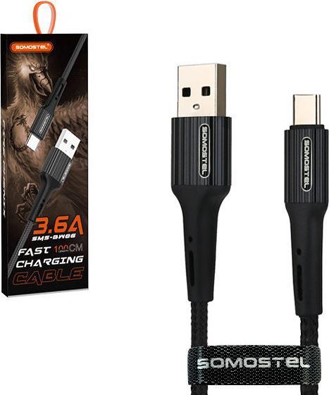 Actual product image Somostel Cable USB USB-A - USB-C 1 m Czarny (25698) (1 m, USB 3.0)