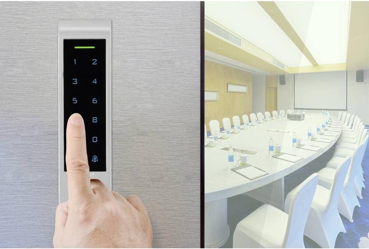 Actual product image Sygonix SY-6121662 Fingerprint/RFID access system Surface mounting 12 V/DC, 1 (Fingerprint, Electronic numerical code, Smartphone, Key card)