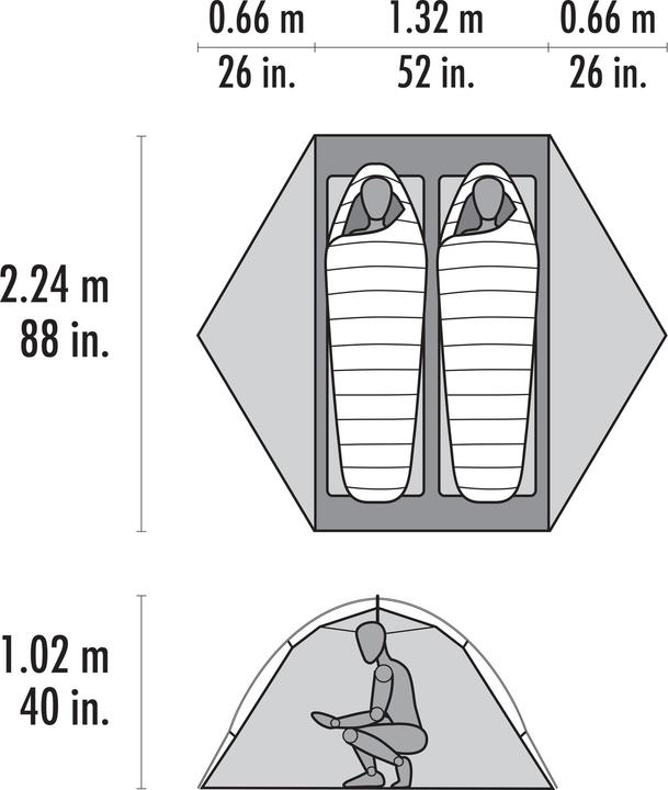 Immagine prodotto Msr Hubba Hubba LT 2 Green (Tenda a cupola, 1.54 kg, 2 persone)