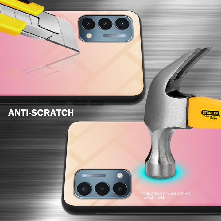 Productafbeelding Cadorabo TPU 2 Kleuren Glazen Hoesje (OnePlus Noord N200 5G)