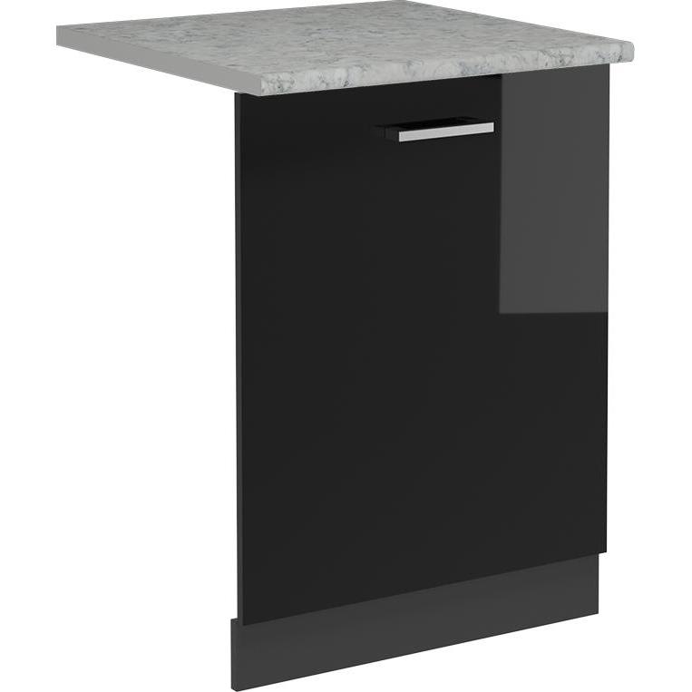 Vichy R-Line, Schwarz Hochglanz/Anthrazit, 60 cm, AP Marmor, Geschirrspüler Zubehör, Schwarz