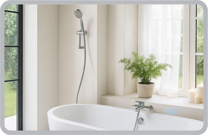 Actual product image CLP Bathroom mirror Jericho Anti-fog LED lighting dimmable 3 light modes (70 x 100 cm)