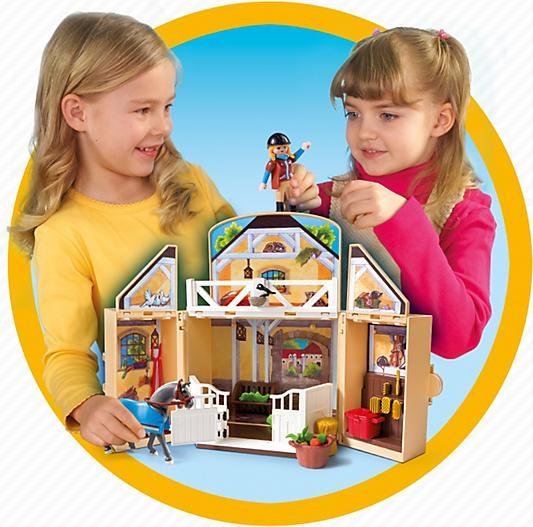 Immagine prodotto Playmobil Box da gioco pieghevole per il maneggio (5418, Paese Playmobil)