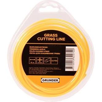 Grunder, Accessori per macchinari da giardino, FILO TRIMMER 3,0 MM 15 M ROTONDO ULTRA (Pioniere delle erbacce, Lenza per tagliabordi + rocchetto di le